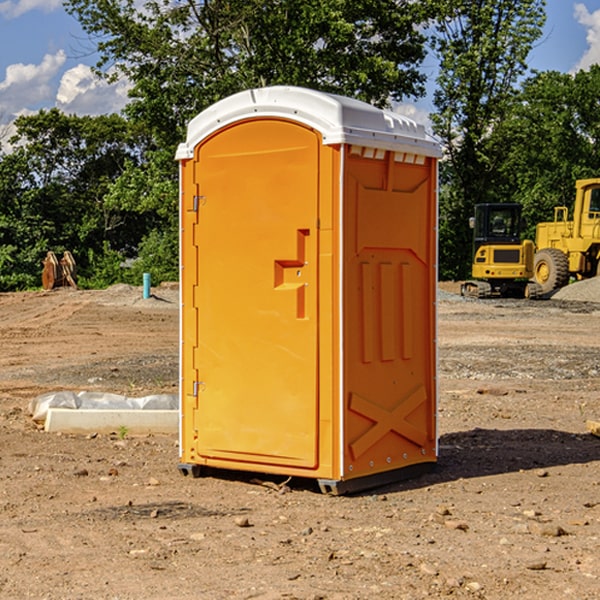 how often are the portable restrooms cleaned and serviced during a rental period in Chrisney